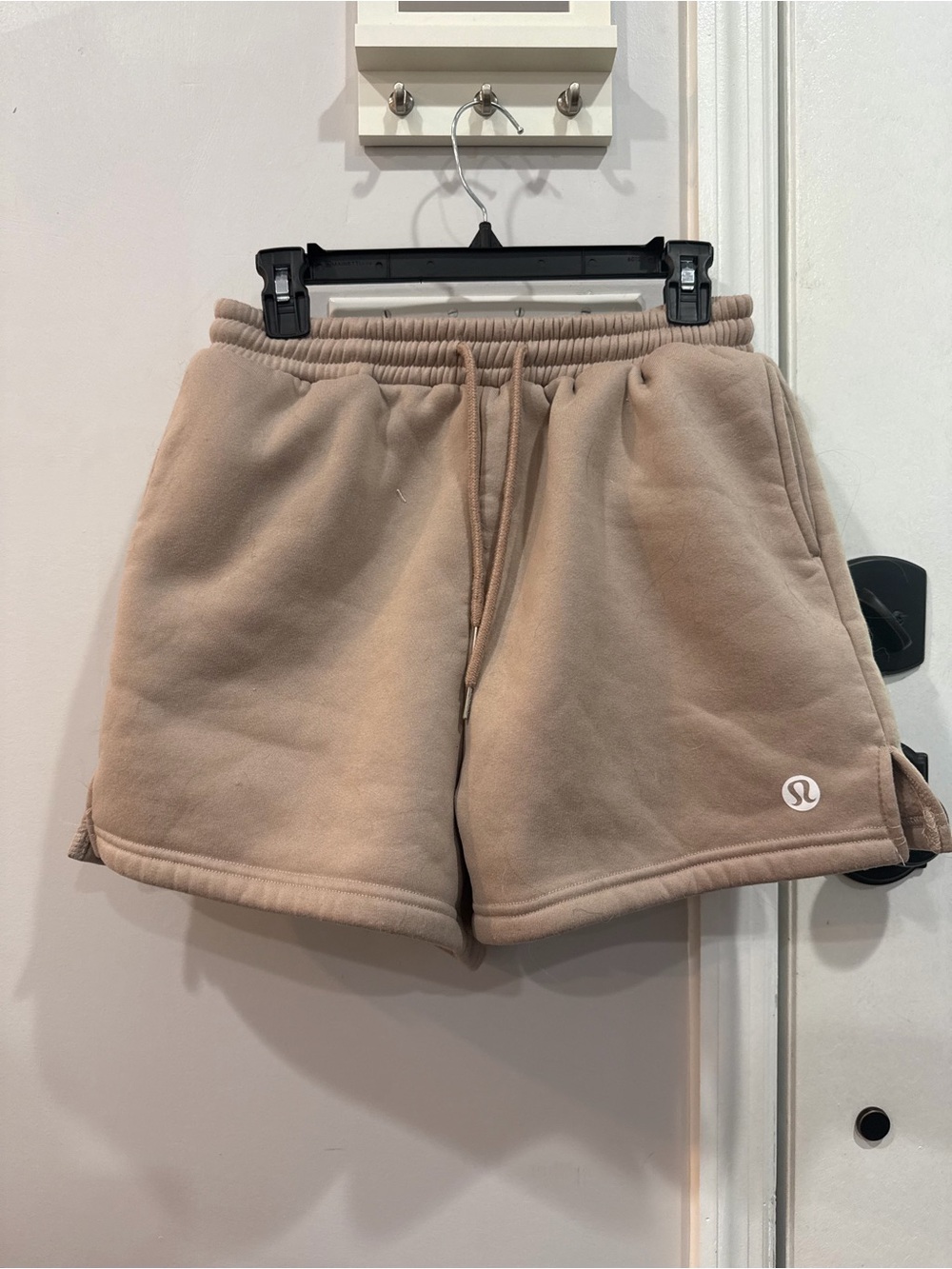 lululemon athletica Taupe Fleece Drawstring Athletic Shorts